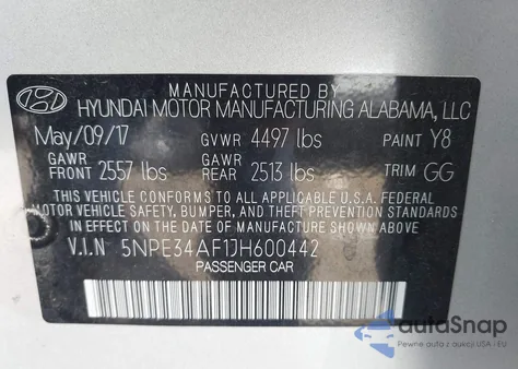 2018 Hyundai Sonata Sel из США, поврежденный, VIN 5NPE34AF1JH600442